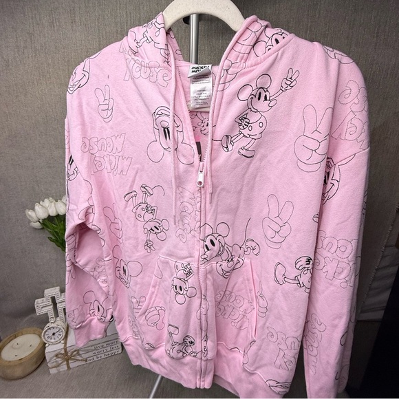 Disney Tops - NWT Disney Mickey Mouse Pink Full Zip Hoodie Women’s XXL